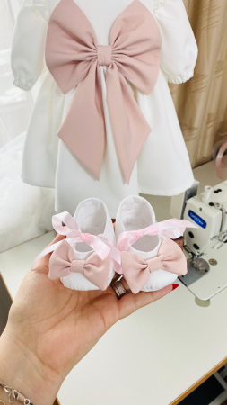 Set Rochita alba Linda cu fundita roz prafuit [1]