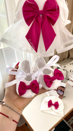 Set Rochita Botez Amedea Alba cu Fucshia [3]