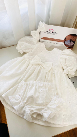 Rochite Botez - Set Rochita Ema Alba Broderie Sparta