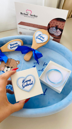 Set Tavita Mot Bleu Baietel Personalizata Ursulet [1]