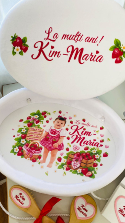 Set Tavita Mot Cu Capac Alba Strawberry Personalizata [1]