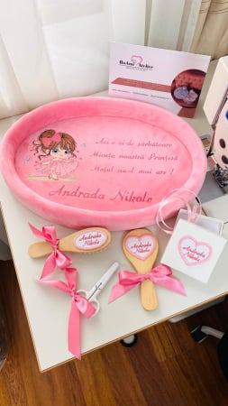 Set Tavita Mot Roz Fetita Personalizata Printesa