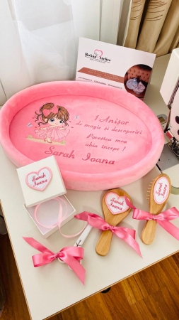 Set Tavita Turta Roz Fetita Personalizata Printesa [2]