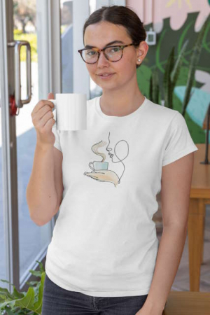 Tricou brodat Aroma de Cafea
