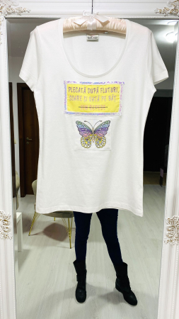 Tricou brodat Fluture