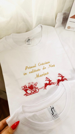 Tricou brodat Primul Craciun [4]