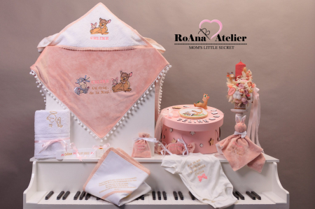 Trusouri Botez Catifea - Trusou Botez Bambi cu lumanare asortata