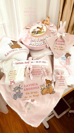 Trusou Botez Bambi cu lumanare asortata [13]