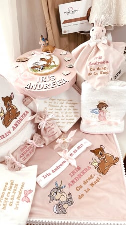 Trusou Botez Bambi cu lumanare asortata [10]