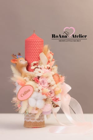 Trusou Botez Bambi cu lumanare asortata [6]