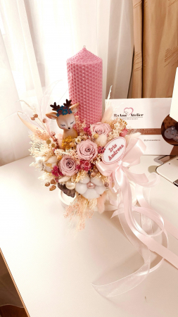 Trusou Botez Bambi cu lumanare asortata [12]