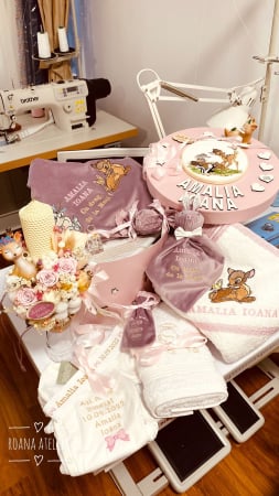 Trusou Botez Bambi cu lumanare asortata [16]