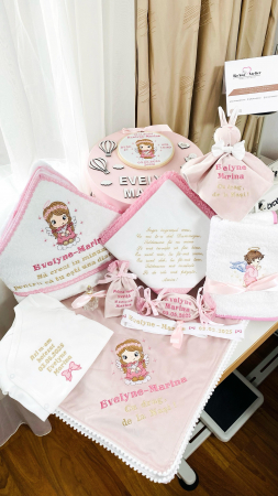 Trusouri Botez Catifea - Trusou Botez Fetita Ingeras cu porumbel