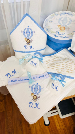 Trusou Botez Muselina Animalute Balon Aer Cald initiale [1]