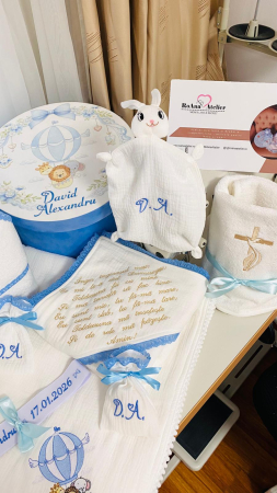 Trusou Botez Muselina Animalute Balon Aer Cald initiale [2]