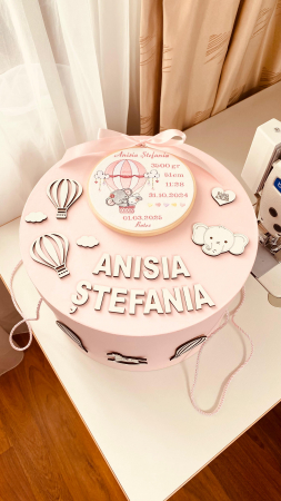 Trusou Botez Muselina Roz Prafuit Balon aer cald [7]