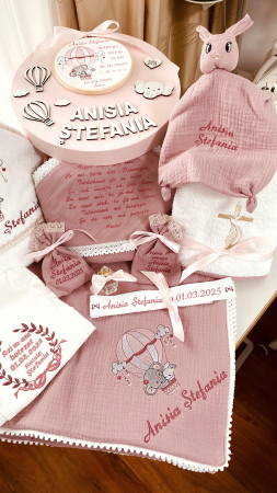 Trusou Botez Muselina Roz Prafuit Balon aer cald [6]