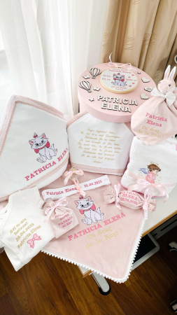 Trusou Botez Pisica Marie Roz personalizat datele nasterii