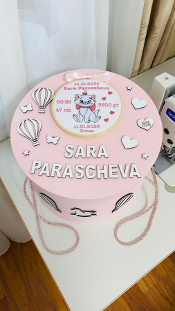 Trusou Botez Pisica Marie Roz personalizat datele nasterii [3]
