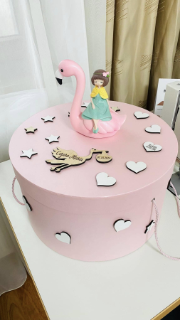 Trusou Botez Simplu Muselina Flamingo [3]