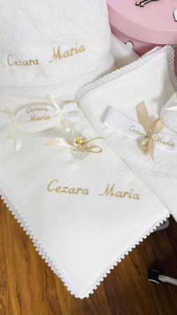 Trusou Botez Simplu Muselina Flamingo [1]