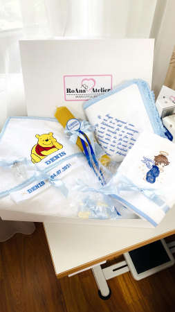 Trusouri Botez Catifea - Trusou Botez Standard Winnie the Pooh cu lumanare