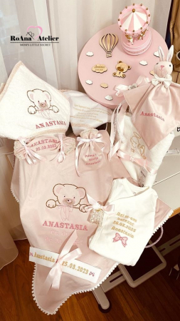 Trusouri Botez Catifea - Trusou Botez Teddy Bear Roz