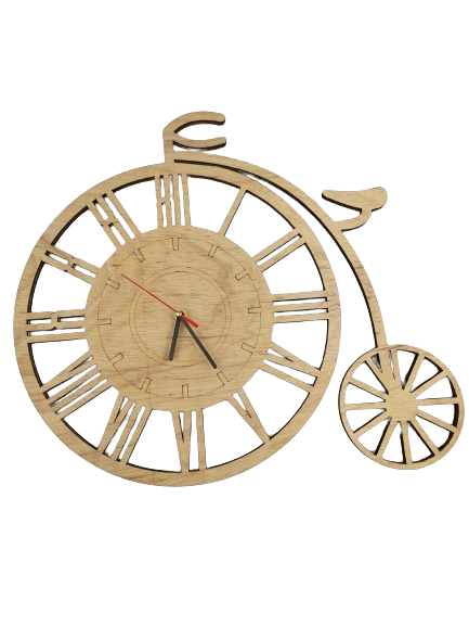 Ceas de perete din lemn în formă de bicicletă – 50x40 cm [1]