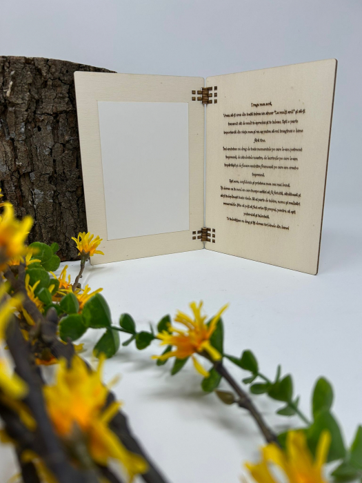 Felicitare din lemn „La Mulți Ani, Surioara!” – Cadou personalizat cu poză [2]