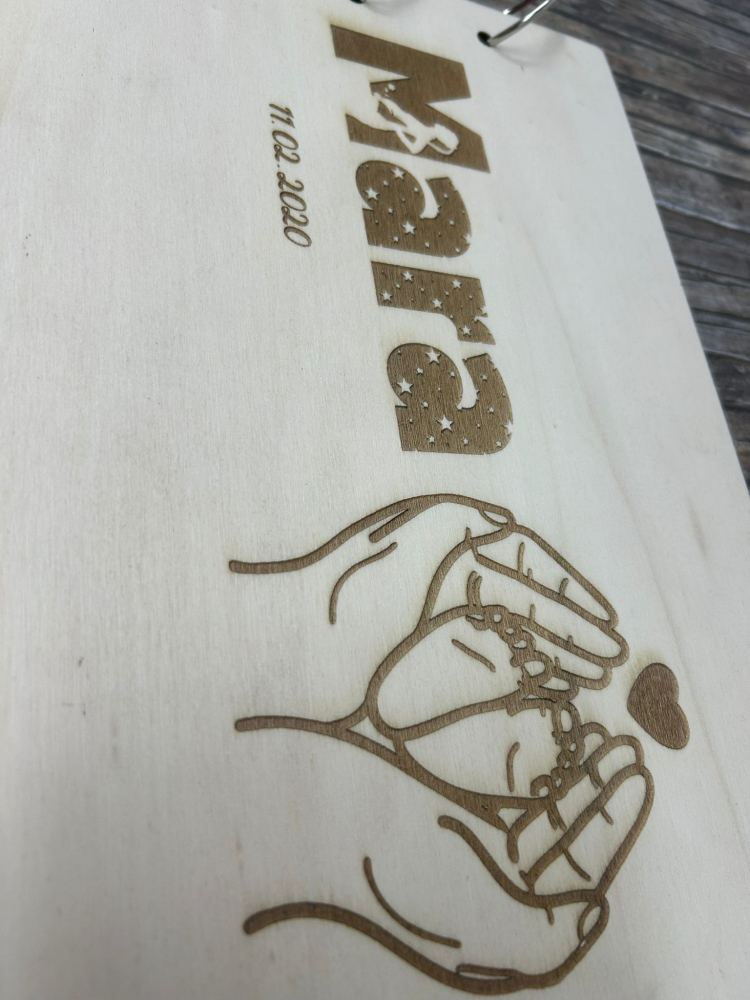 Guestbook pentru botez,personalizat,din lemn,gravat la laser [2]