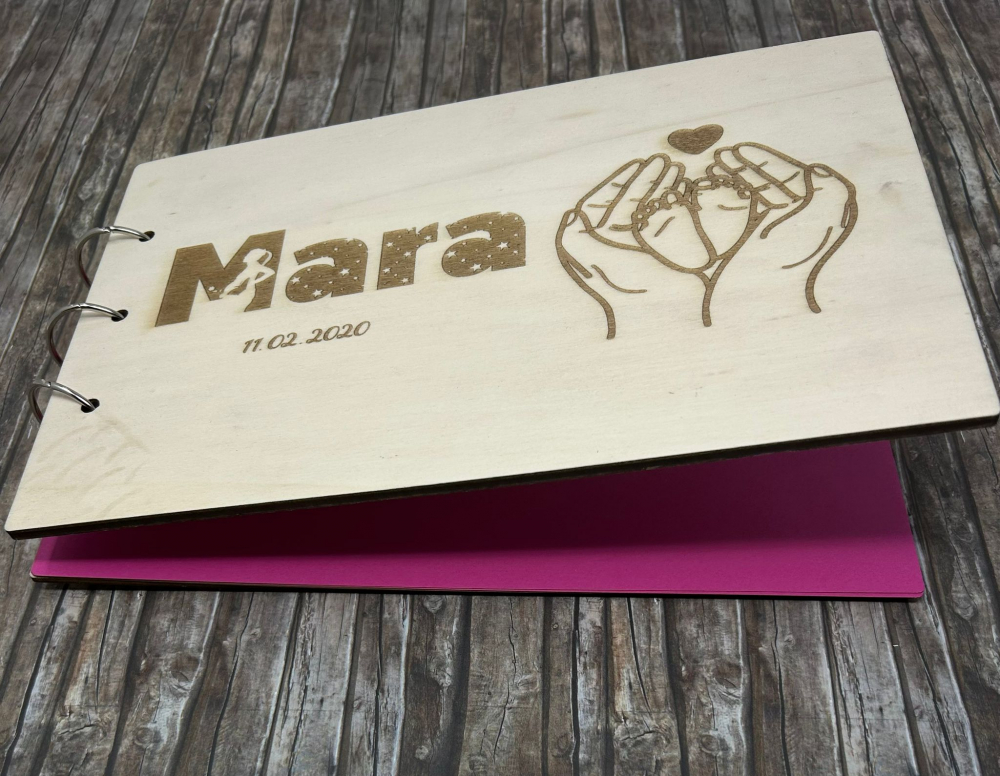 Guestbook pentru botez,personalizat,din lemn,gravat la laser [3]
