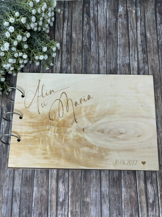 Guestbook personalizat din lemn,gravat la laser [1]