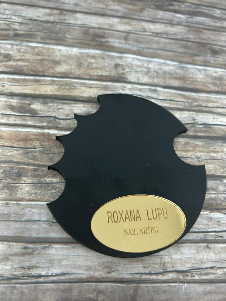 Plăcuță personalizată manichiură Nail Tech – Suport metalic profesional pentru tehnicieni unghii [2]