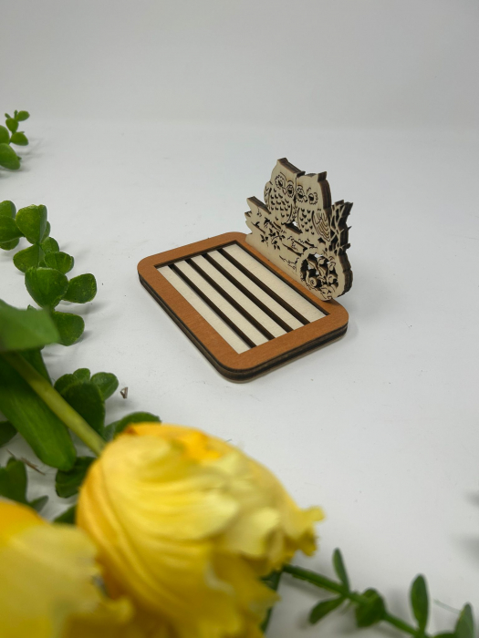 Săpunieră din lemn – Model Bufniță, rustică și eco-friendly [2]