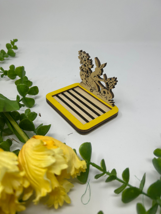 Săpunieră din lemn – Model Iepure și Ou, rustică și eco-friendly [2]