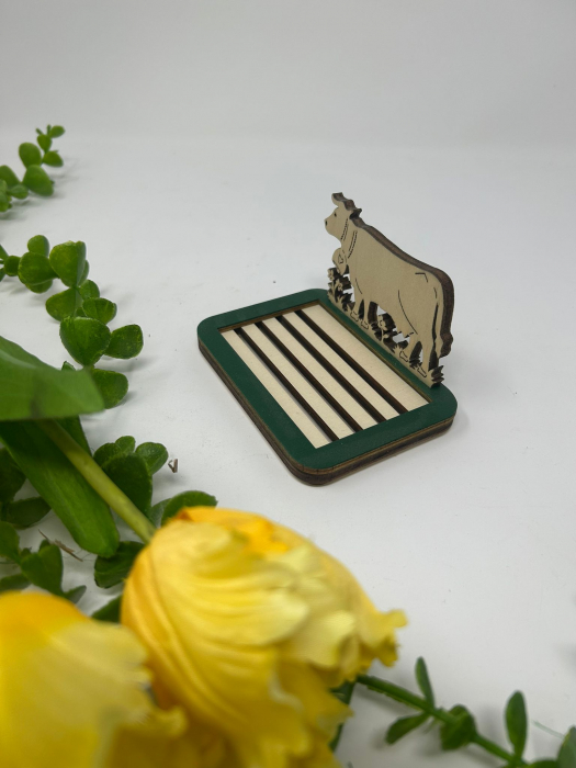 Suport pentru săpun din lemn de plop – Model Vacă, practic și eco-friendly [2]