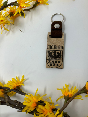 Cadouri Personalizabile - Breloc personalizat cu textul Mediaș,turn