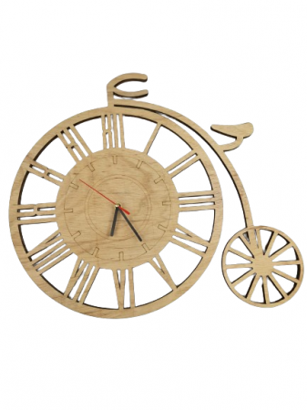 Ceasuri - Ceas de perete din lemn în formă de bicicletă – 50x40 cm