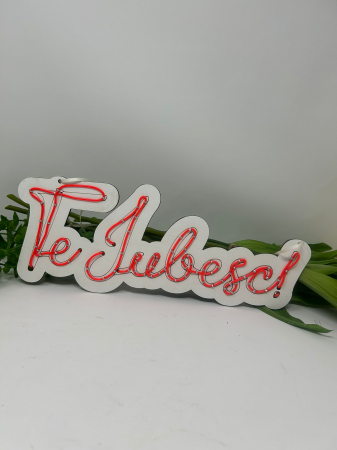 Produse decorative - Decoratiune de perete cu led neon graph,textul te iubesc,led rosu