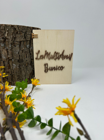 Cadouri Personalizabile - Felicitare din lemn "La Multi Ani,Bunico!" Cu text gravat si loc pentru poza 13/18 cm