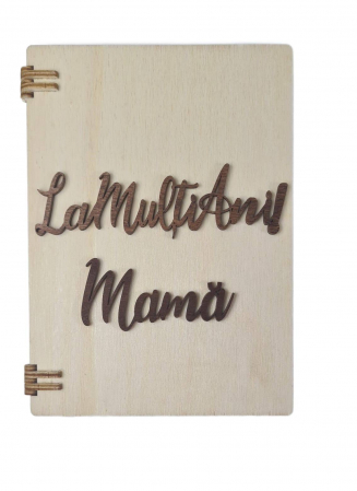 Cadouri Personalizabile - Felicitare din lemn „La Mulți Ani, Mamă!” – Cadou personalizat cu poză