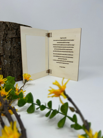 Felicitare din lemn „La Mulți Ani, Unchiule!” – Cadou personalizat cu poză 13x18 cm [1]