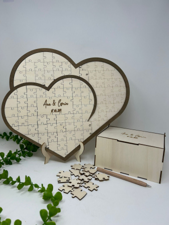 Nuntă Botez Aniversare - Guest book puzzle,în formă de inimă