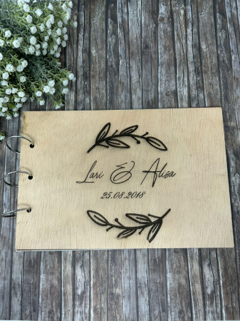 Nuntă Botez Aniversare - Guestbook nuntă personalizat din lemn gravat