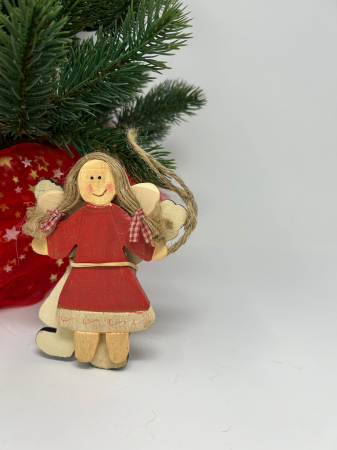 Ornament pentru brad,set 2 bucăți Moș Crăciun și Fetiță [1]