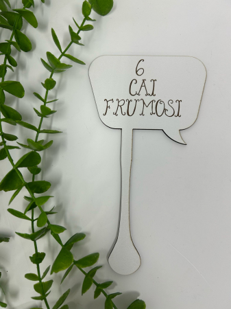 Nuntă Botez Aniversare - Props cu textul ,,6 Cai Frumoși" din MDF