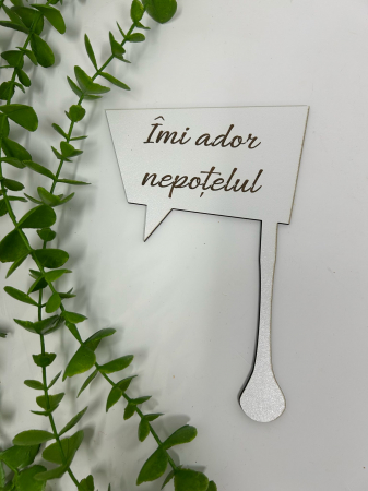 Nuntă Botez Aniversare - Props cu textul ,,Îmi ador nepoțelul" din MDF