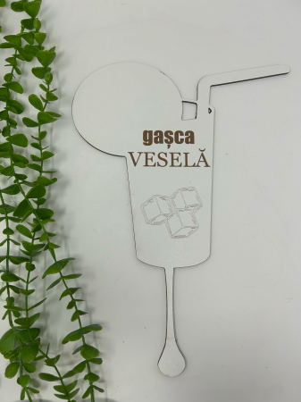 Nuntă Botez Aniversare - Props în formă de pahar,cu textul ,,Gașca veselă" din MDF