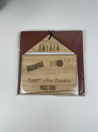 Decorațiuni de Crăciun - Scrisoare din lemn pentru Moș Crăciun