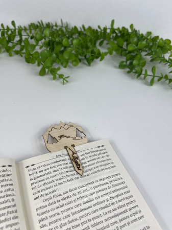 Produse pentru birou - Semn de carte din lemn „Allgäu” – Accesoriu elegant pentru cititori